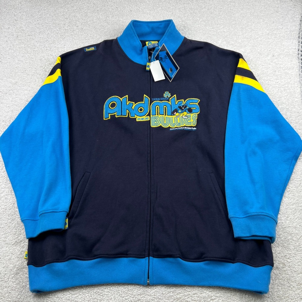 Akademiks Stadium Division Brawling Bullies Track Jacket Navy‎ Blue 3XL S22ST30